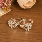 Intricate Twin Hearts Cross Ring