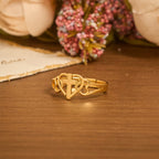 Timeless Heart Cross Adjustable Ring