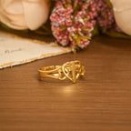 Timeless Heart Cross Adjustable Ring