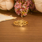 Timeless Heart Cross Adjustable Ring