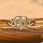 Timeless Heart Cross Adjustable Ring