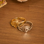 Timeless Heart Cross Adjustable Ring