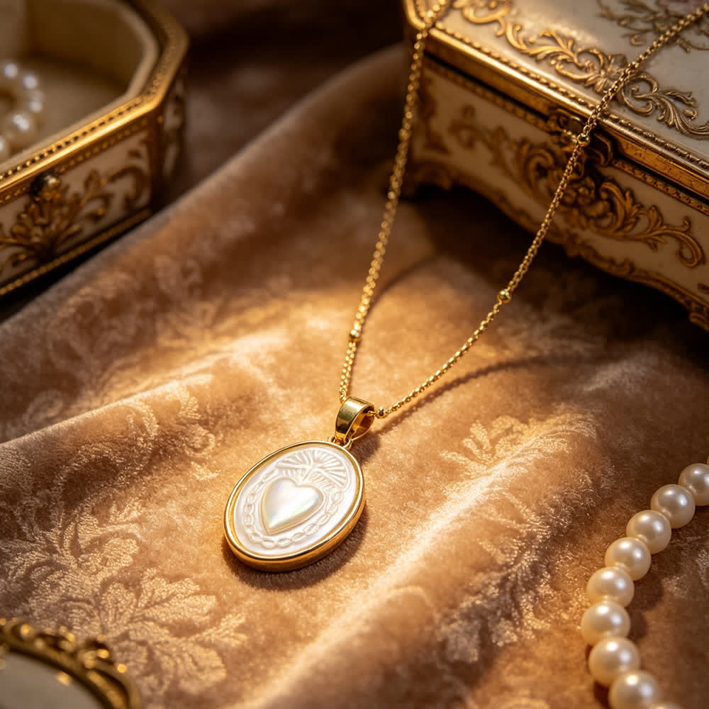 Natural White Pearl Saint Necklace