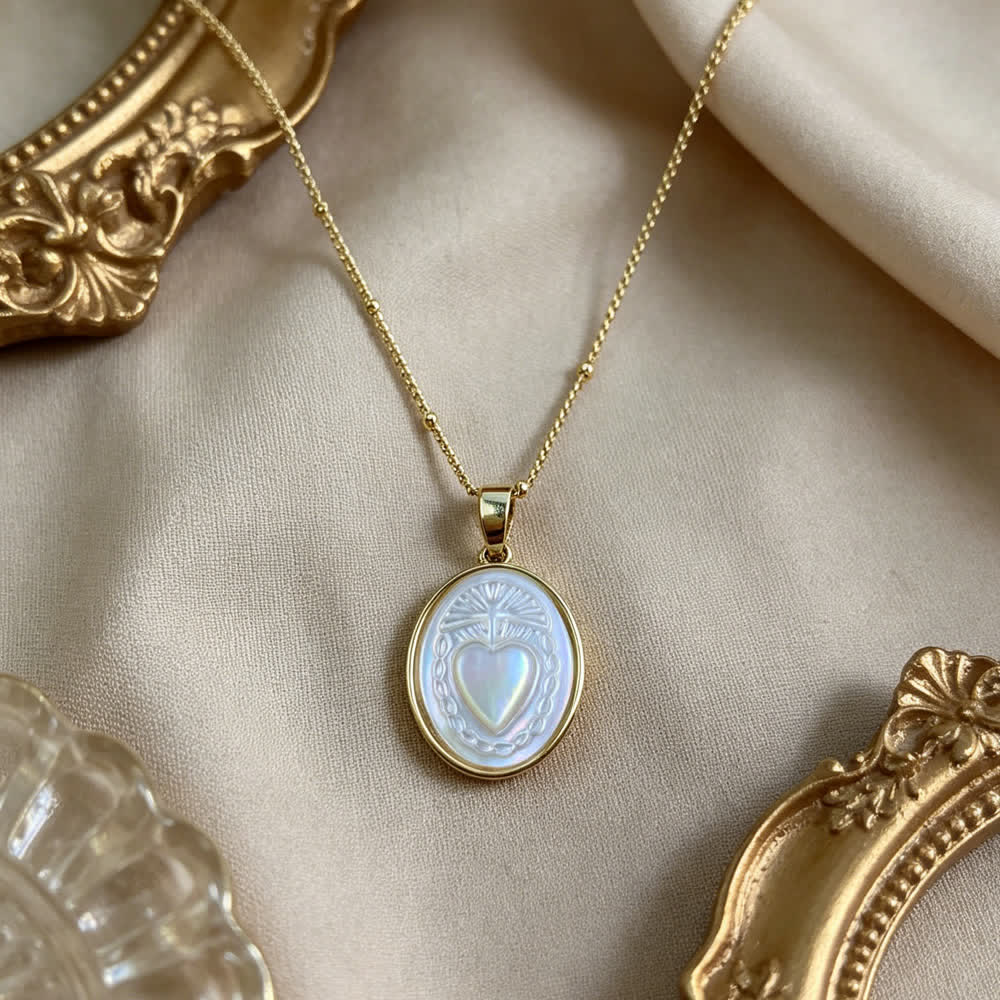 Natural White Pearl Saint Necklace