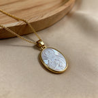 Natural White Pearl Saint Necklace