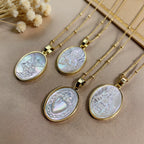 Natural White Pearl Saint Necklace