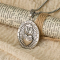 Tri-Color Sacred Heart & Cross Dual-Sided Medallion Necklace
