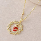 Thorn-Wreathed Sacred Heart Dual-Tone Necklace