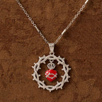Thorn-Wreathed Sacred Heart Dual-Tone Necklace