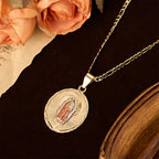Four Styles Radiant Virgin Mary Oval Medallion Necklace