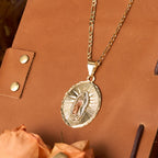 Four Styles Radiant Virgin Mary Oval Medallion Necklace