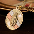 Four Styles Radiant Virgin Mary Oval Medallion Necklace