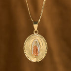 Four Styles Radiant Virgin Mary Oval Medallion Necklace