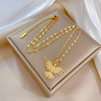 Sparkling Holy Spirit Dove Winged Necklace