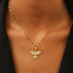 Sparkling Holy Spirit Dove Winged Necklace