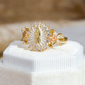 Floral Rose Radiant Our Lady Zircon Ring