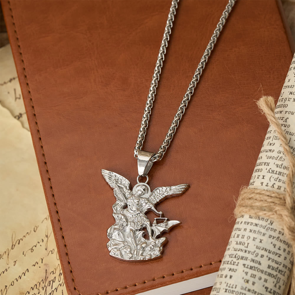Dual-Color St. Michael Archangel Pendant Necklace