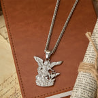 Dual-Color St. Michael Archangel Pendant Necklace