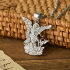 Dual-Color St. Michael Archangel Pendant Necklace