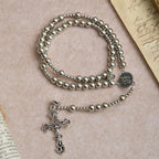 Sacred Silver Tone Magnetic Rosary Bracelet