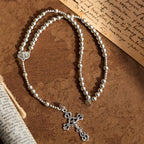 Sacred Silver Tone Magnetic Rosary Bracelet