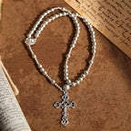 Sacred Silver Tone Magnetic Rosary Bracelet