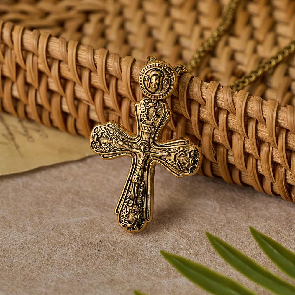Orthodox Crucifix Pendant Necklace