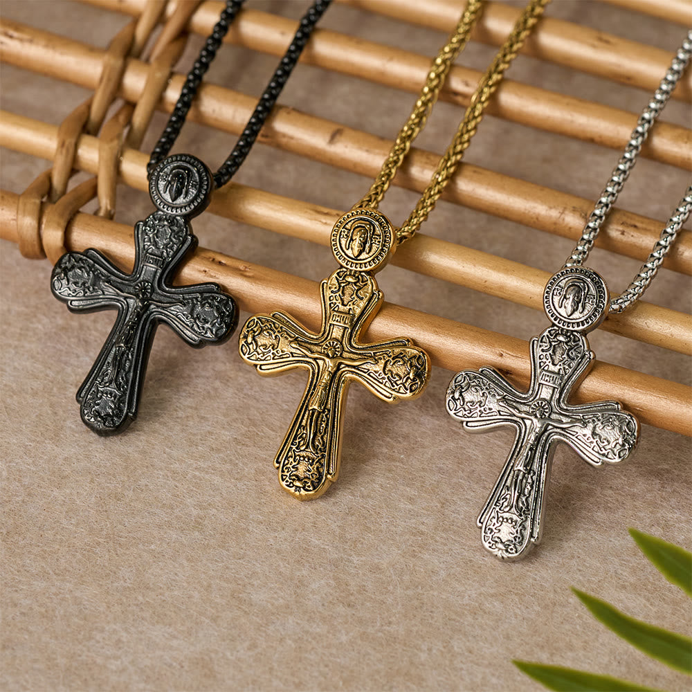 Orthodox Crucifix Pendant Necklace
