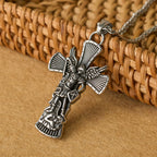 St. Michael Archangel Defeating Satan Cross Pendant