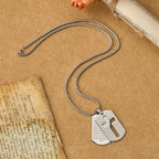 The Lord's Prayer Cross Dog Tag Pendant Necklace
