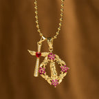 Ornate Our Lady & Winged Cross Faith Necklace Set