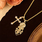 Ornate Our Lady & Winged Cross Faith Necklace Set