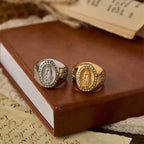 Bold Our Lady Cross Signet Ring