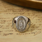 Bold Our Lady Cross Signet Ring