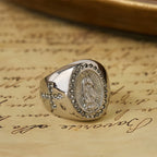 Bold Our Lady Cross Signet Ring