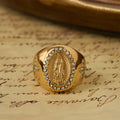 Bold Our Lady Cross Signet Ring