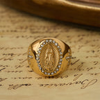 Bold Our Lady Cross Signet Ring