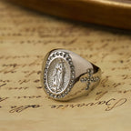 Bold Our Lady Cross Signet Ring