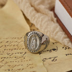 Bold Our Lady Cross Signet Ring