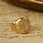Bold Our Lady Cross Signet Ring