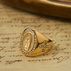 Bold Our Lady Cross Signet Ring
