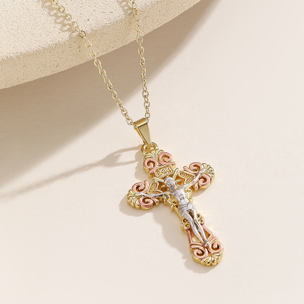 Ornate CZ Cross Faith Necklace