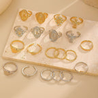 Golden & Silver Marian Cross Ring Set
