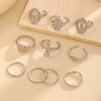 Golden & Silver Marian Cross Ring Set