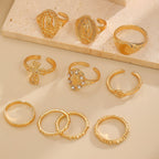 Golden & Silver Marian Cross Ring Set