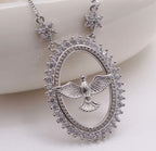 Dove Oval CZ Pendant Necklace