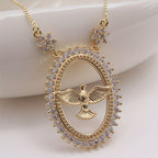 Dove Oval CZ Pendant Necklace
