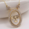 Dove Oval CZ Pendant Necklace