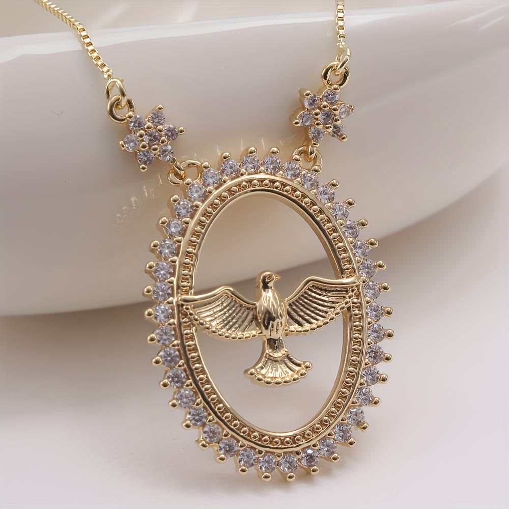 Dove Oval CZ Pendant Necklace