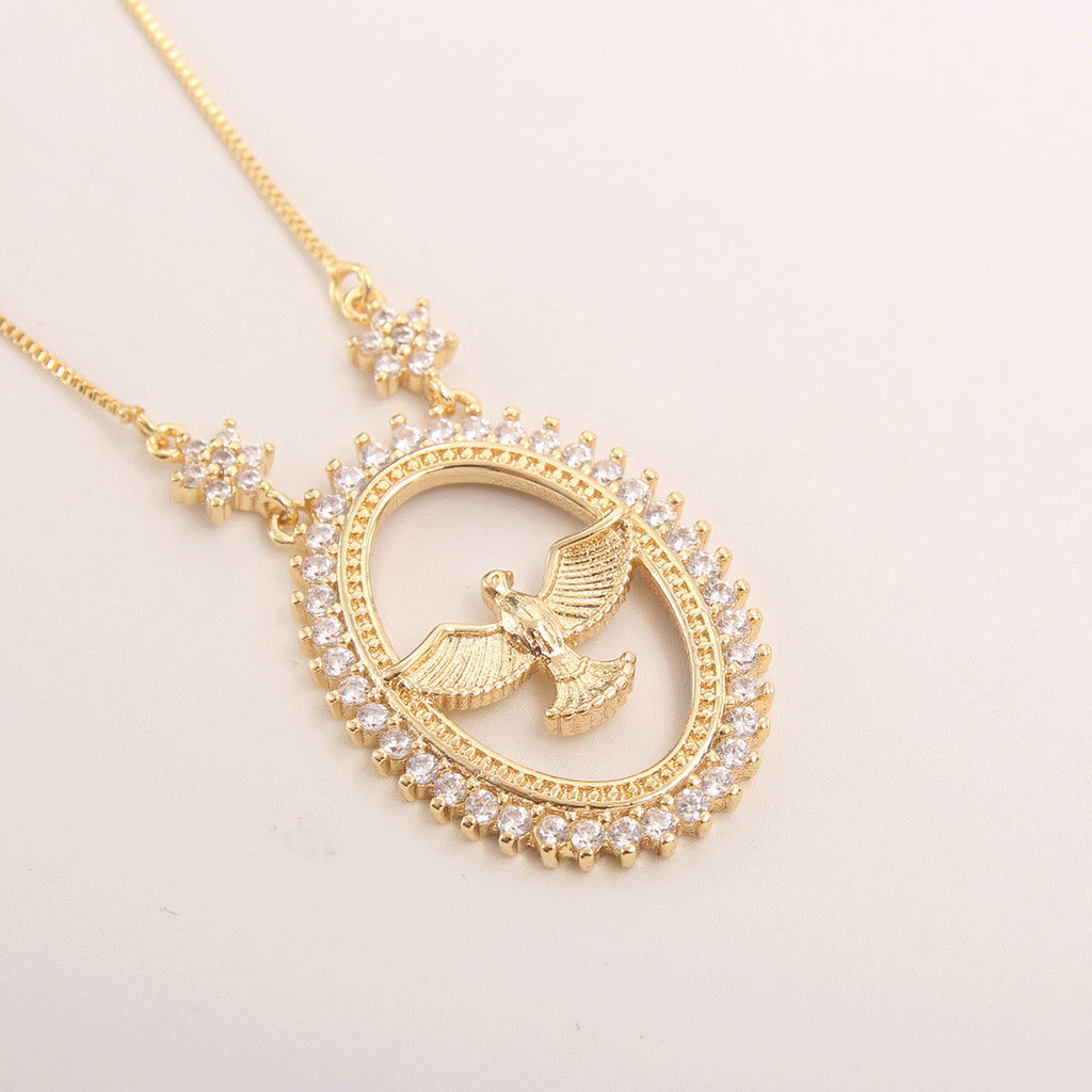 Dove Oval CZ Pendant Necklace